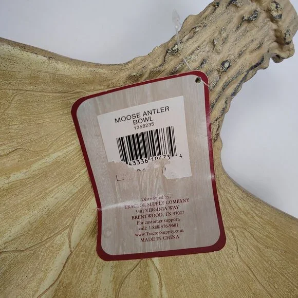 Red Shed Moose Antler Bowl Home Decor Cabin Rustic Hunting Gift - Picture 4 of 8